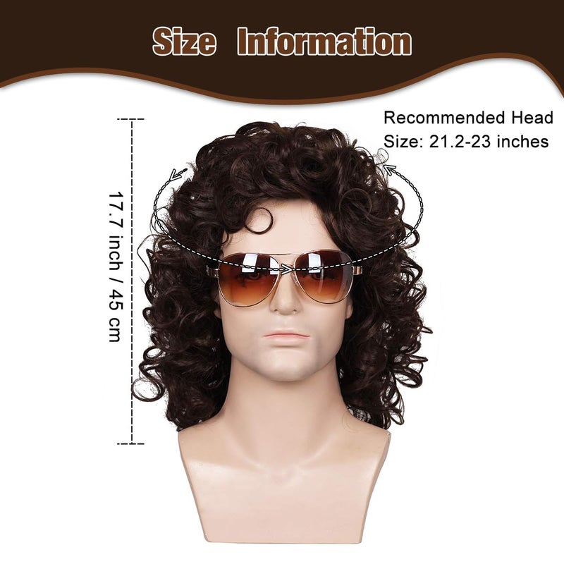 FantaLook Short Curly Brown Halloween Cosplay Wig for Men - Image 3